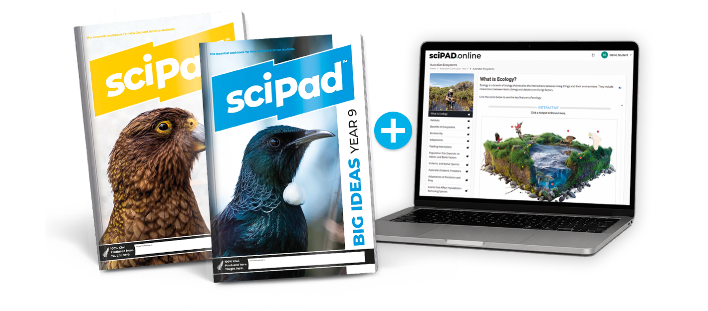 sciPAD workbook with laptop